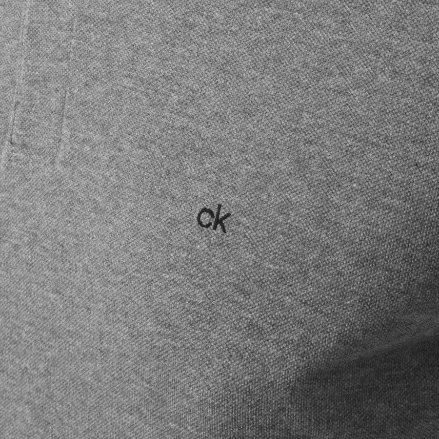 Alternative Image for ProductCalvin Klein Heather Long Sleeved Polo TShirt Grey3